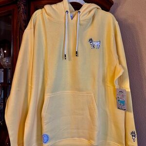 * NWT* GOAT OG YELLOW EMBROIDERED DRAWSTRING HOODIE - XL
